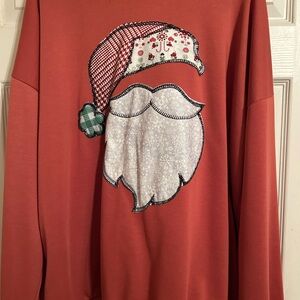 Festive Santa Graphic Sweater - Red Size 3x